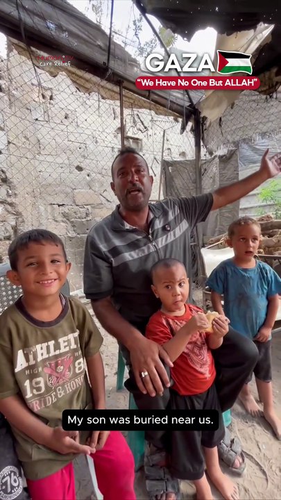 His son was martyred in Gaza, his home destroyed to rubble, yet this brave father says "Alhamdulillah" with unshaken faith.