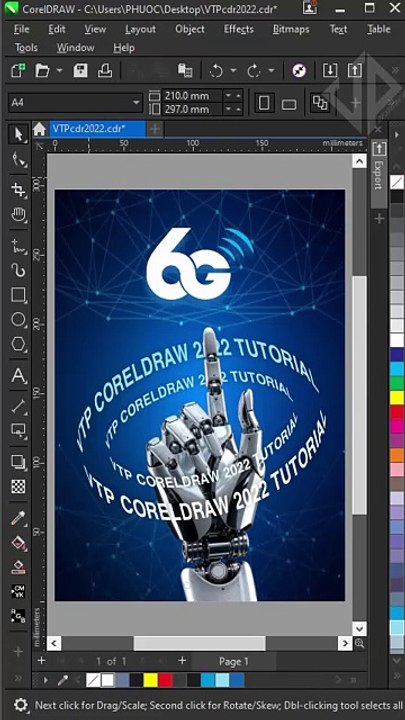 How to create text effect around circular object in CorelDraw