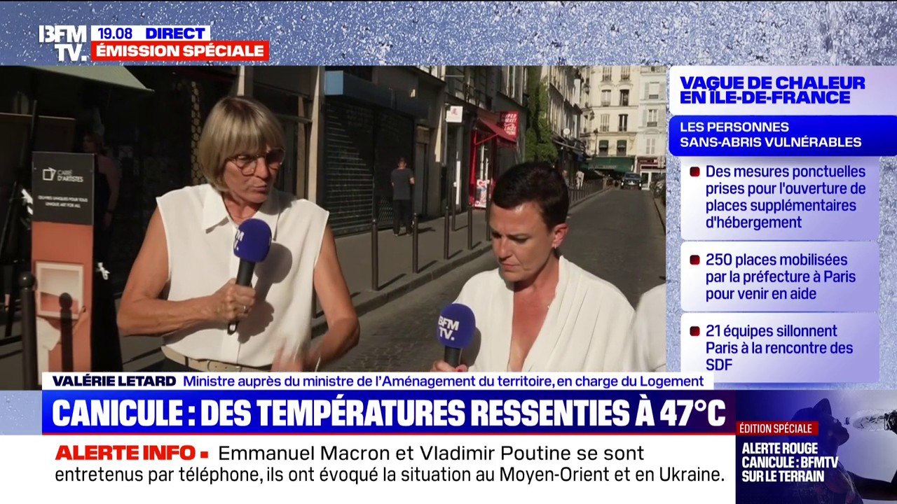 Centres d'accueil, maraudes... Valérie Létard, ministre du Logement décrit les mesures prises pour protéger les sans-abris de la canicule