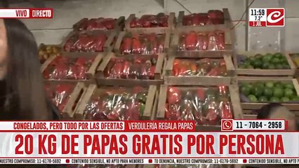Una verdulería regala bolsas de 20 kilos de papa con cualquier compra