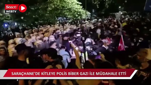 Saraçhane'de kitleye polis biber gazı ile müdahale etti