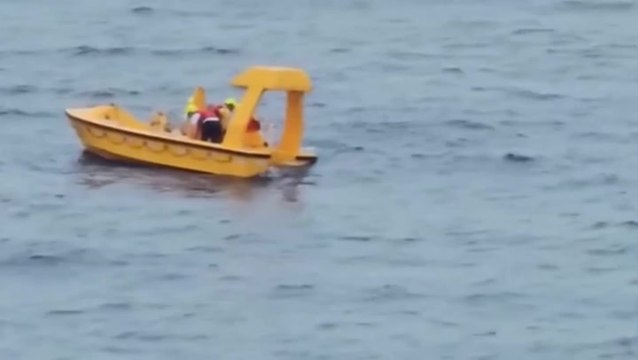 Moment dad and daughter rescued after she falls overboard on Disney cruise
