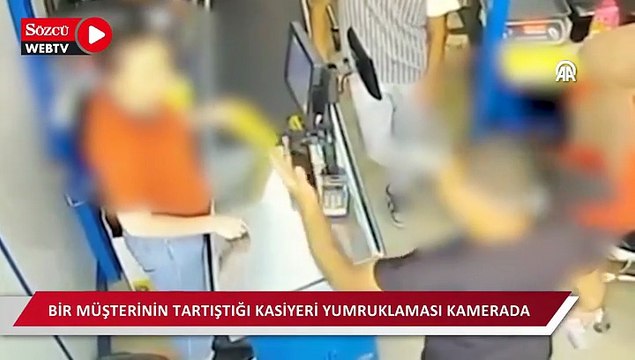 Kadın kasiyere yumruk atıp burnunu kırdı!