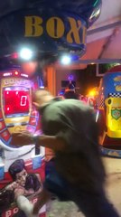 Man Headbutts Punching Machine After Hitting Bag