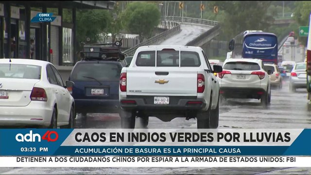 Caos en Indios Verdes por intensas lluvias; basura provoca grave inundación en el paradero