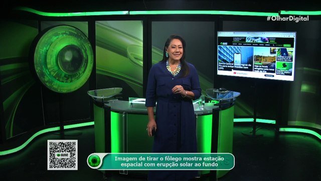 Imagem de tirar o fôlego mostra estação espacial com erupção solar ao fundo