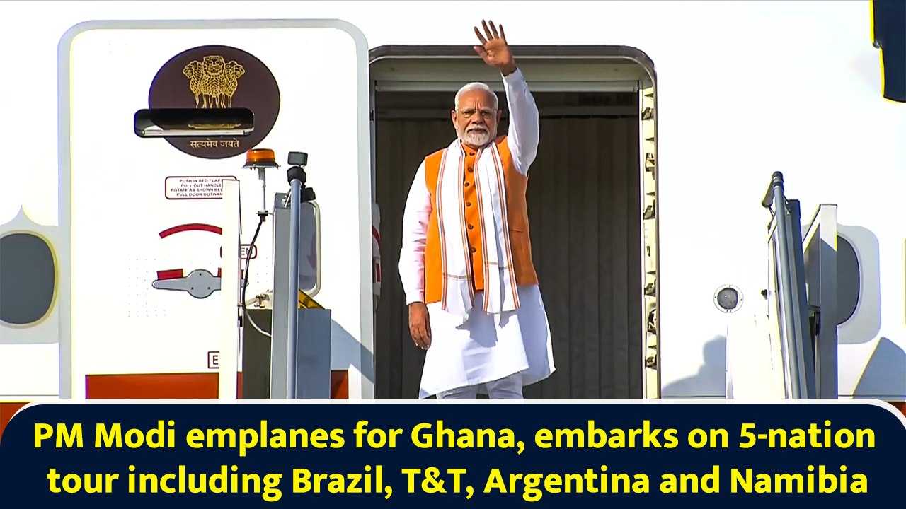 PM Modi emplanes for Ghana, embarks on 5-nation tour including Brazil, T&T, Argentina and Namibia