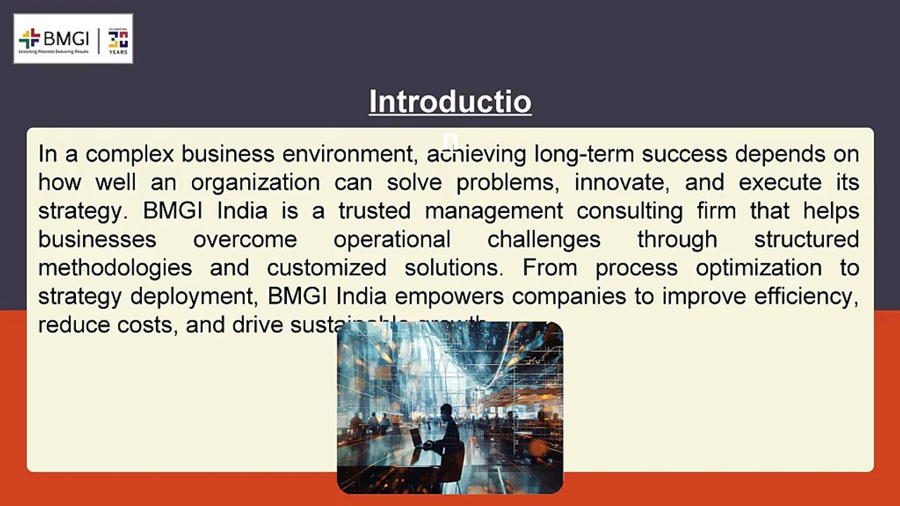 Bmgi India Driving Business Transformation through Operational Excellence BMGI India’s Consulting Expertise