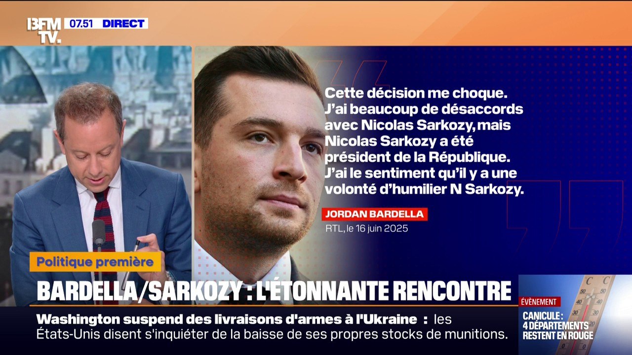 ÉDITO - Rencontre entre Nicolas Sarkozy et Jordan Bardella: "Un échange courtois et chaleureux", selon l'entourage du président du Rassemblement national