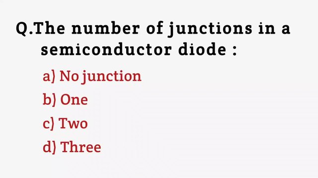 The number of junctions in a semiconductor diode
