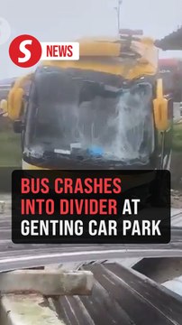 Bus crashes into divider at Genting Mushroom Farm parking lot