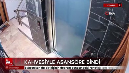 İstanbul'da bir kişinin deprem esnasındaki rahatlığı pes dedirtti