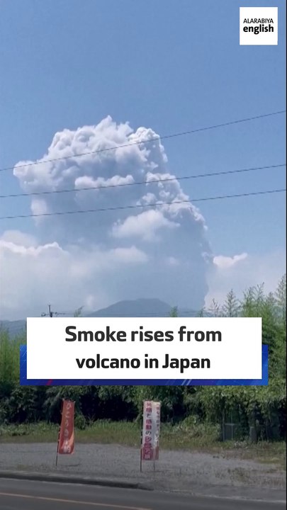 Smoke rises from volcano in Japan