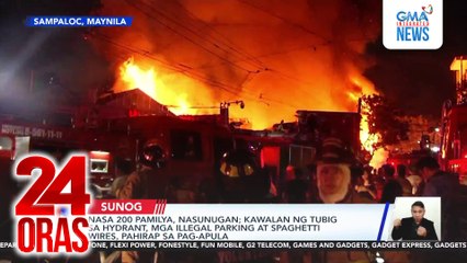 Nasa 200 pamilya, nasunugan; kawalan ng tubig sa hydrant, mga illegal parking at spaghetti wires, pahirap sa pag-apula | 24 Oras