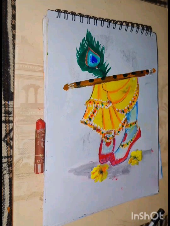 Krishna charan drawing easy ।। Krishna drawing, krishna painting