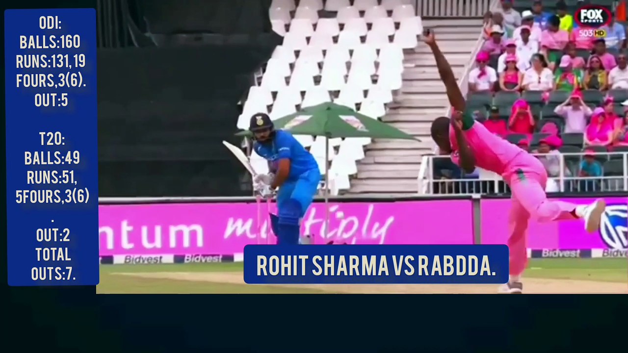 7 TIMES RABADA OUT ROHIT SHARMA IN T20 AND ODI.