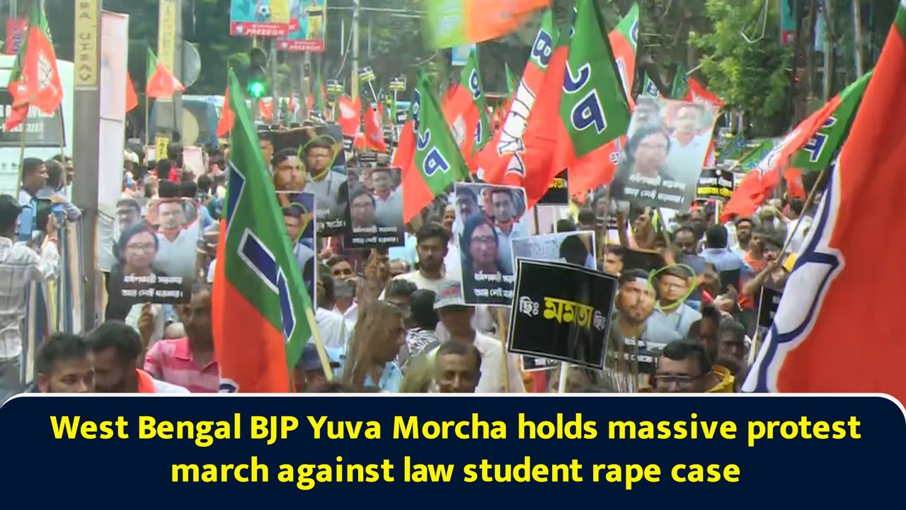 WB BJP Yuva Morcha holds massive protest march against Kolkata law ...