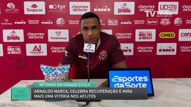 Arnaldo marca, celebra recuperação e mira mais de uma vitória nos Aflitos