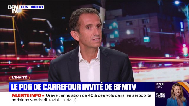 Canicule: On a eu des chiffres records de vente d'eau , annonce Alexandre Bompard, PDG de Carrefour et président de la Fédération du commerce et de la distribution