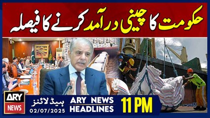 ARY News 11 PM Headlines || 2nd July 2025 - Govt to Import 500000 Metric Tons of Sugar
