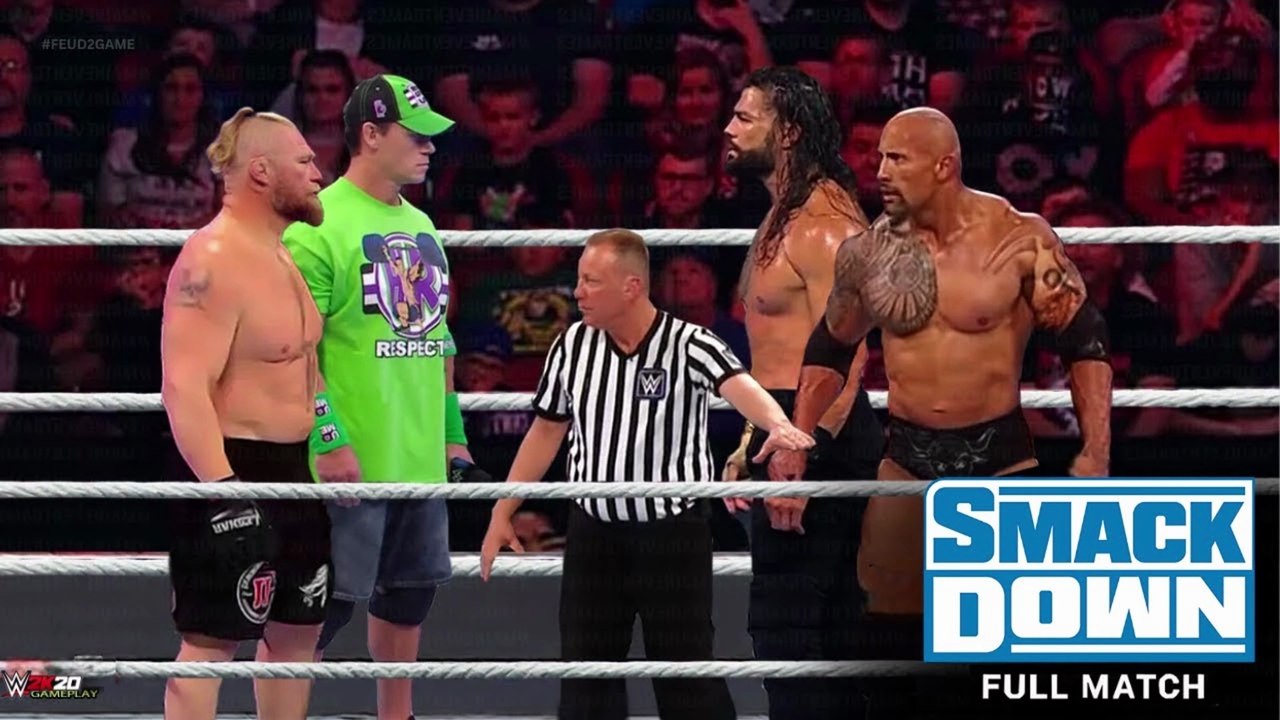 FULL MATCH - John Cena  & Brock Lesnar vs. The Rock & Roman Reigns