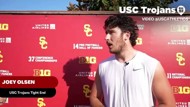 USC Trojans Tight End Joey Olsen Discusses How Spring Practice Energy Has been