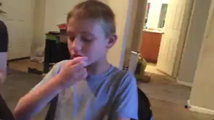 Bodhi eating Cheese & Crackers