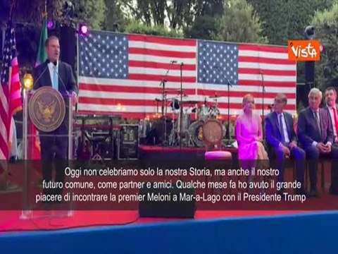 Ambasciatore Usa Fertitta: Italia Paese fortunato ad avere grande leader come Meloni . Lei si commuove