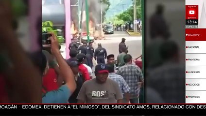 Violenta protesta en Tezonapa: incendian vehículos y agreden a oficiales de tránsito