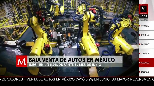 Caída de un 5.9% en ventas de automóviles en México, reporta INEGI