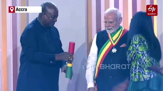 PM Modi Receives Ghana's Highest State Honour, Officer Of The Order Of The Star Of Ghana