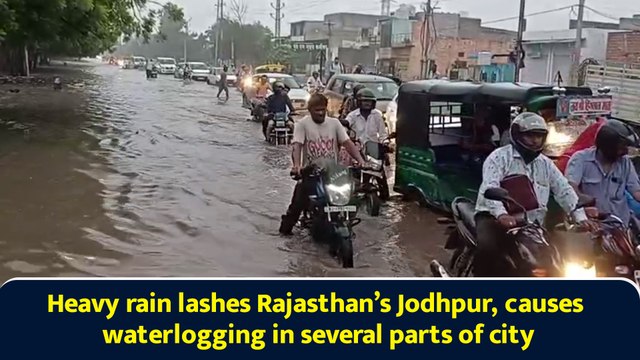 Heavy rain lashes Rajasthan’s Jodhpur, causes waterlogging in several parts of city