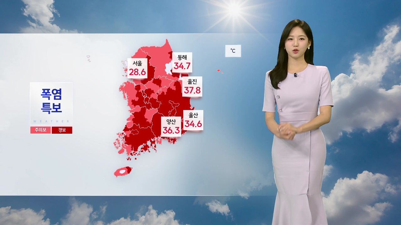 [날씨] 전국 대부분 폭염특보...강한 자외선 / YTN