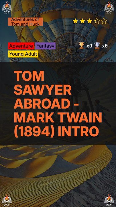 Tom Sawyer Abroad - Mark Twain (1894) Intro (Adventures of Tom and Huck - 3)