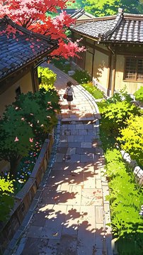 Falling Petals, Gentle Steps — A Dreamy Walk