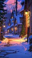 Twilight Snowfall Village — A Cozy Alpine Fairytale