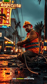 Severe Windstorm Knocks Down Nearly 50 Power Poles in Las Vegas | Repair Efforts Underway