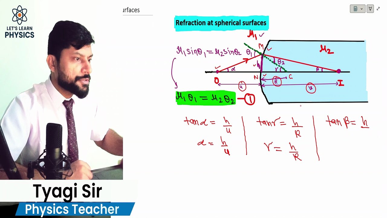 L11 Refraction at spherical surfaces || NEET & JEE || CLASS 12 || CLASS 11 || CLASS 10 OLY
