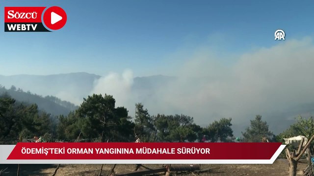 Ödemiş'teki orman yangınına müdahale sürüyor