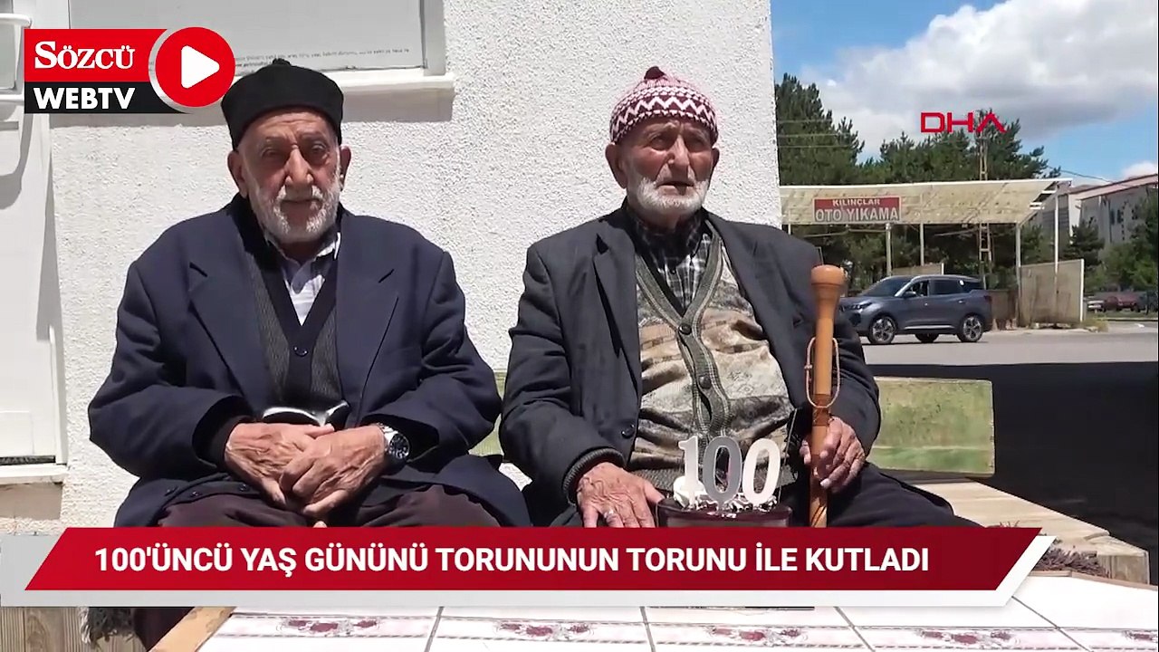 100'üncü yaş gününü torununun torunu ile kutladı
