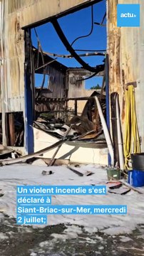 Bretagne : un violent incendie détruit deux bâtiments, des voitures et des bateaux