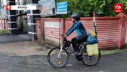 साइकिल से भारत भ्रमण पर निकला राजस्थान का युवा, रामानुजगंज में लगाया पौधा, माउंट एवरेस्ट पर तिरंगा फहराने का लक्ष्य