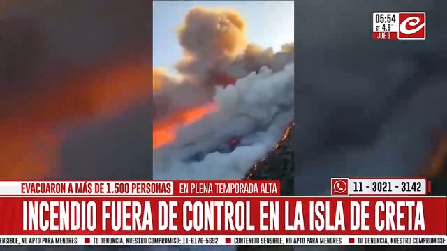 Grecia bajo fuego: violento incendio forestal arrasa los alrededores de Creta