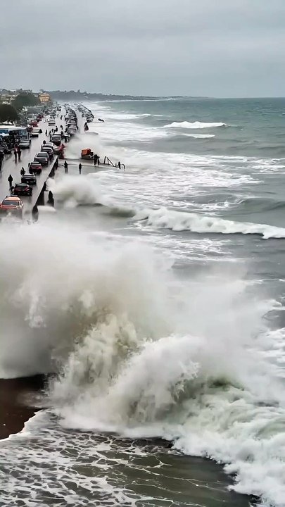 Ocean Waves on the Road! | Amazing Natural Phenomenon | Coastal Flooding