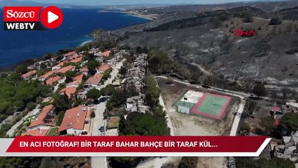 En acı fotoğraf! Bir taraf bahar bahçe bir taraf kül...