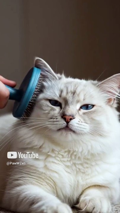 This Fluffy Cat Getting Brushed Is Pure ASMR Bliss 🐾✨