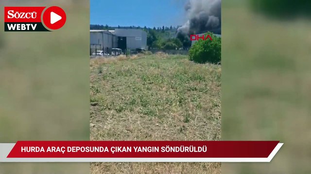 Bursa'da, hurda araç deposunda çıkan yangın söndürüldü