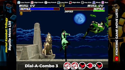 REPTILE MOVE LIST - Mortal Kombat Trilogy (MKT)