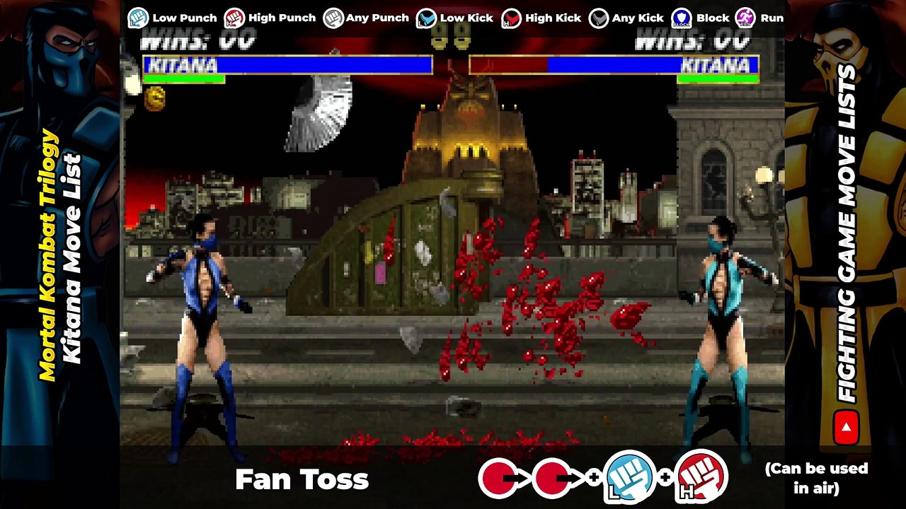 KITANA MOVE LIST - Mortal Kombat Trilogy (MKT)