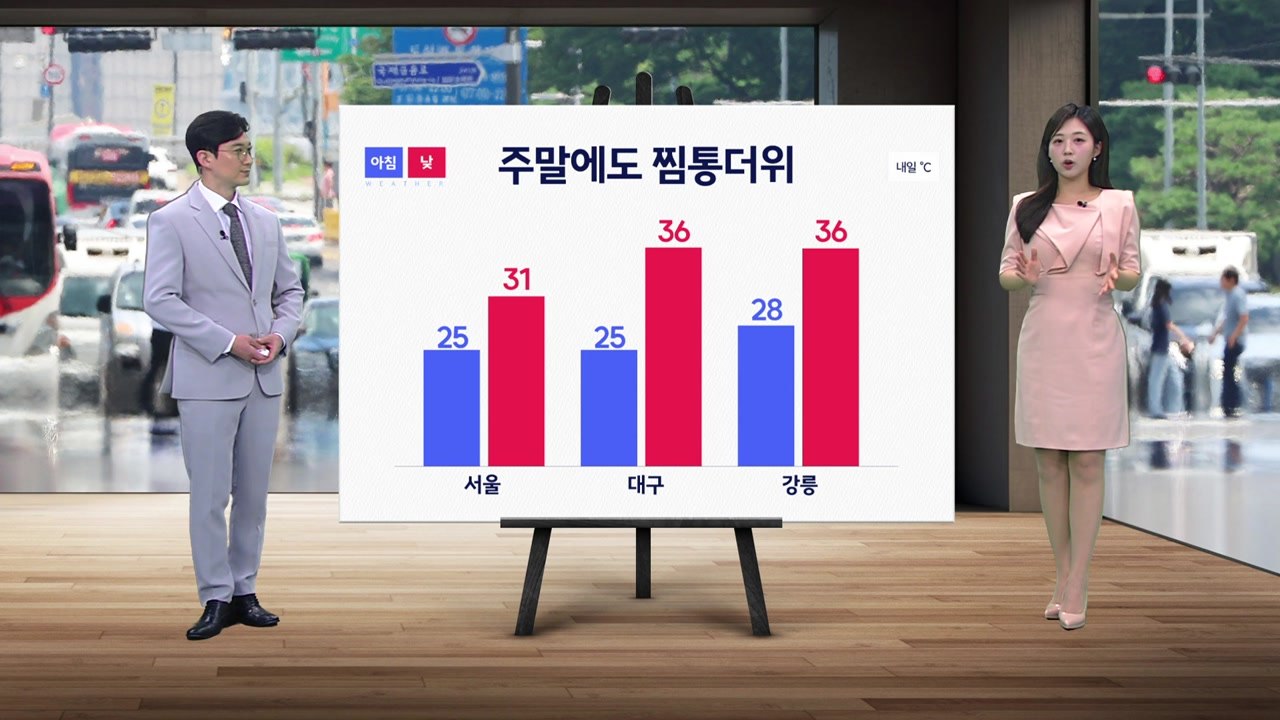 [날씨] 주말에도 찜통더위...내일 아침까지 곳곳 산발적 장맛비 / YTN